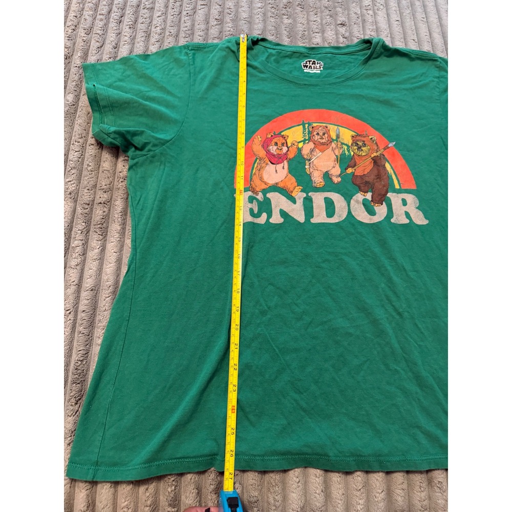 Star Wars Ewok Endor Rainbow Graphic T-Shirt Green Short Sleeve XL - Picture 4 of 6